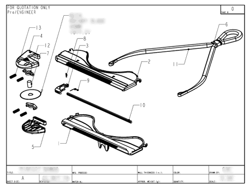 Product Engineering Drawings for Davison Produced Product Invention Beautiful Bangs