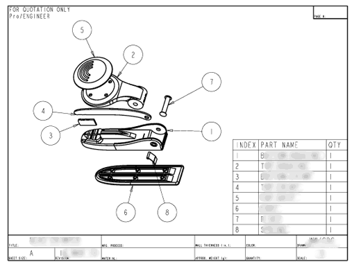 Product Engineering Drawings for Davison Produced Product Invention Crimp ease