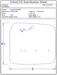 Packaging CAD Drawing for Davison Produced Product Invention Toys “R” US Pets Treat Dispensing Dangle Toy