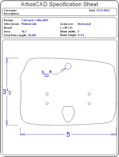 Packaging CAD Drawing for Davison Produced Product Invention Toys “R” US Pets Lazer Collar