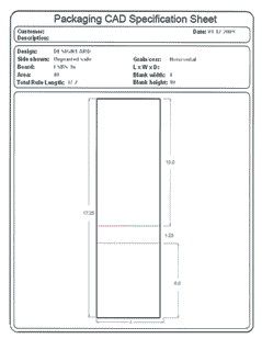 Packaging CAD Drawing for Davison Produced Product Invention Cap Racks