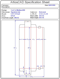 Packaging CAD Drawing for Davison Produced Product Invention Cool Cot