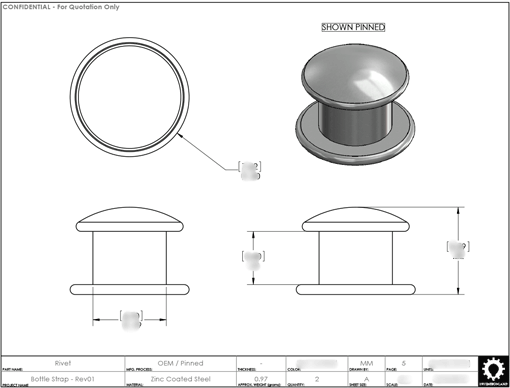 Bottle Strap - Technical Drawings | Davison