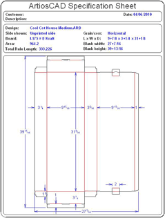 Packaging CAD Drawing for Davison Produced Product Invention Cool Cot House