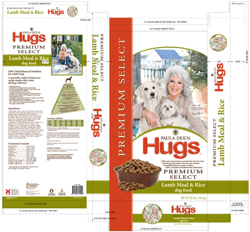 Packaging CAD Drawing for Davison Produced Product Invention Paula Deen® Hugs® Dog Food