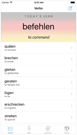 Davison Designed App Idea: Daily German Verb