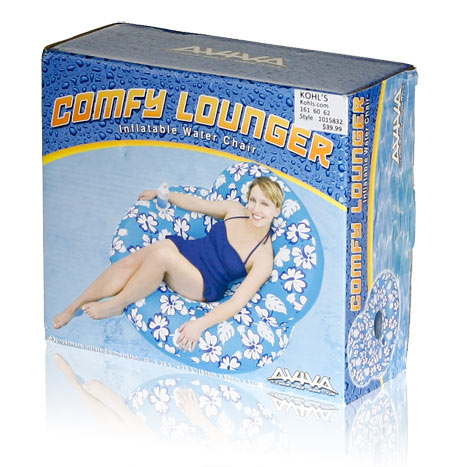 Final Manufactured Product for Davison Produced Product Invention Aviva Comfy Lounger Packaging