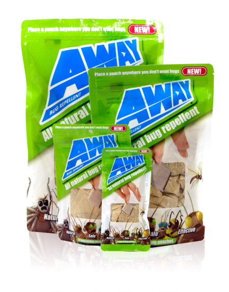Davison produced product invention: AWAY Bug Repellent Pouches and Tins
