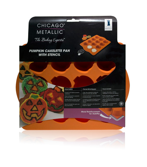 Final Manufactured Product for Davison Produced Product Invention Pumpkin Cakelette Pan & Stencil