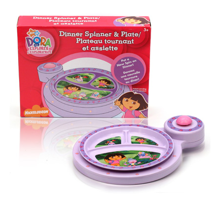 Final Manufactured Product for Davison Produced Product Invention Dora Explorer Dinner Spinner & Plate