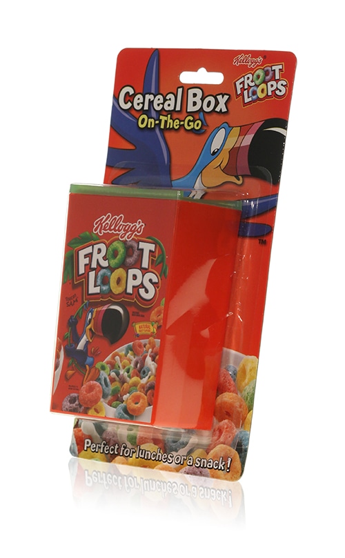 Davison Produced Product Invention: Kellogg’s Froot Loops Cereal Box On-The-Go