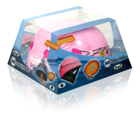 Final Manufactured Product for Davison Produced Product Invention Fuel Helmet Packaging (Pink)