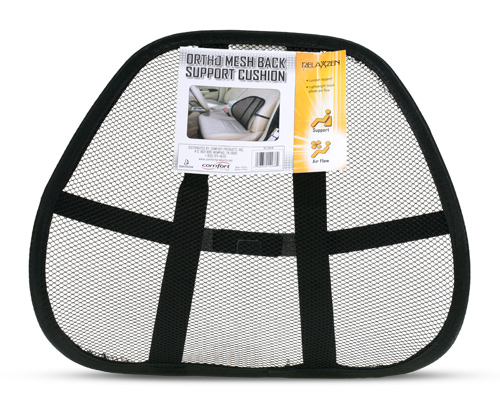 Davison Produced Product Invention: Ortho Mesh Back Support Cushion Packaging