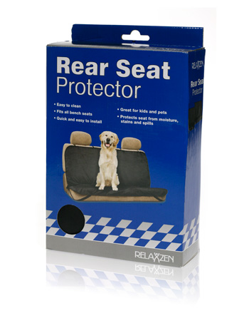 Final Manufactured Product for Davison Produced Product Invention Rear Seat Protector Packaging