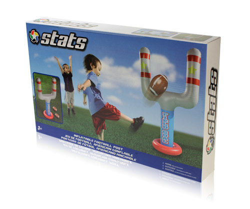 Final Manufactured Product for Davison Produced Product Invention Stats Inflatable Football Post