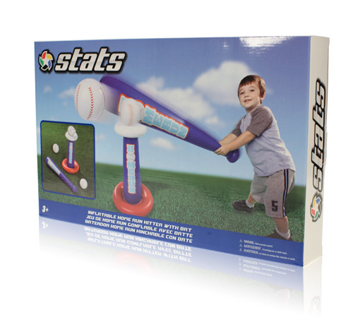 Final Manufactured Product for Davison Produced Product Invention Stats Inflatable Home Run Hitter with Bat