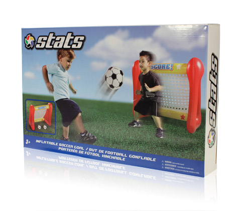 Final Manufactured Product for Davison Produced Product Invention Stats Inflatable Soccer Goal