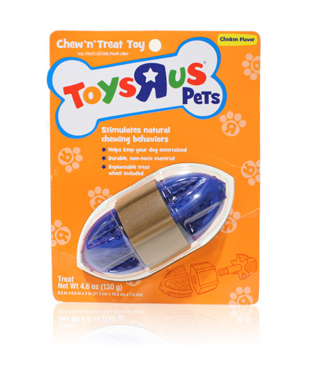 Final Manufactured Product for Davison Produced Product Invention Toys “R” US Pets Treat Toy Football