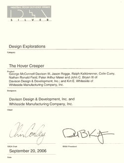 Hover Creeper Certificate