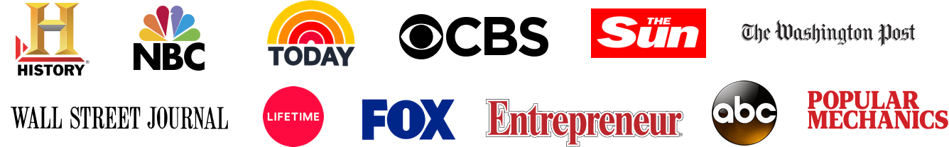 Davison's client products have been featured in Entreprenuer, The Washington Post, Wall Street Journal, Today Show, ABC, History Channel, NBC, Fox and more!