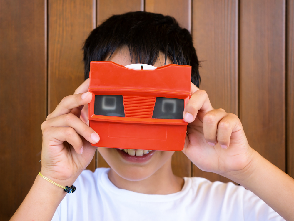 Boy with old View-Master toy