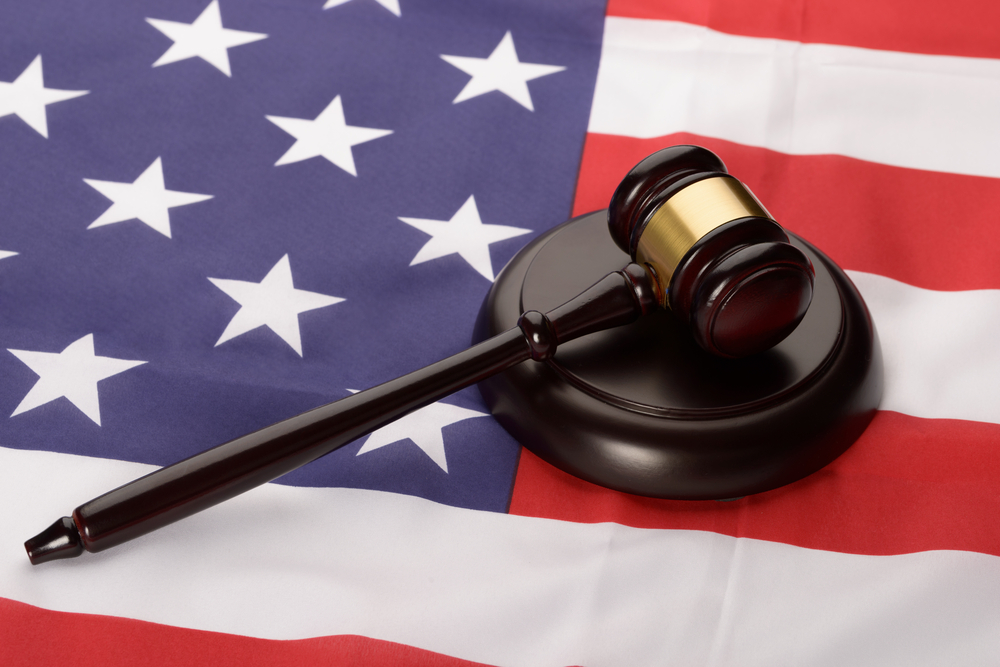 Gavel and US flag